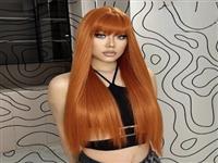 Прямой 200% Из Имбирно-оранжевой Кости,13x4,Кружевной Фронтальный,Прозрачный Парик Для Женщин,Вьетнамский Парик Из Необработанных Волос,Не Рыхлый